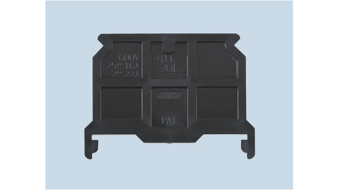 Toyogiken PTU Series End Cover for Use with DIN Rail Terminal Blocks