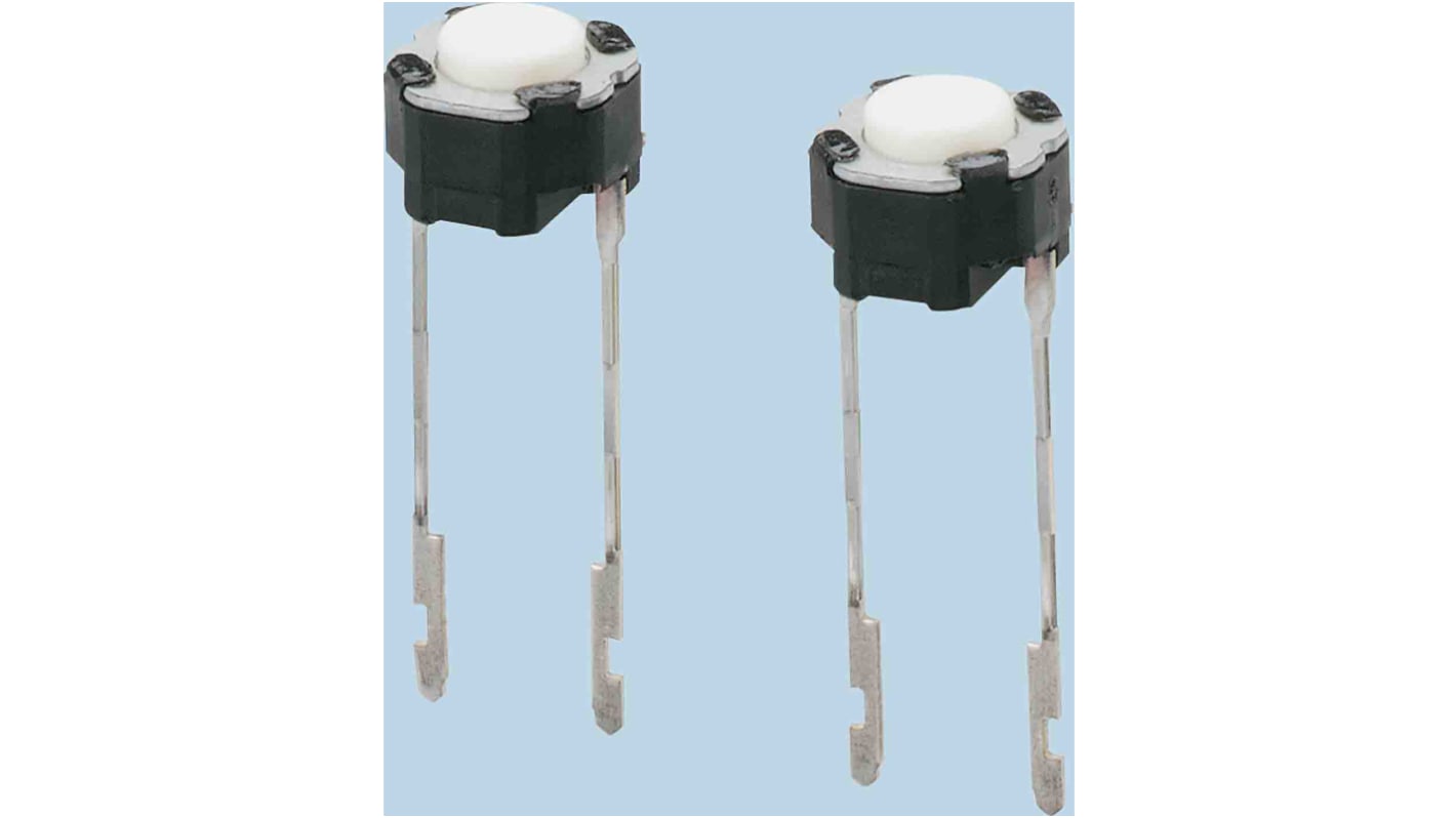 Panasonic White Tactile Switch, SPST 20 mA @ 15 V dc 4.3mm