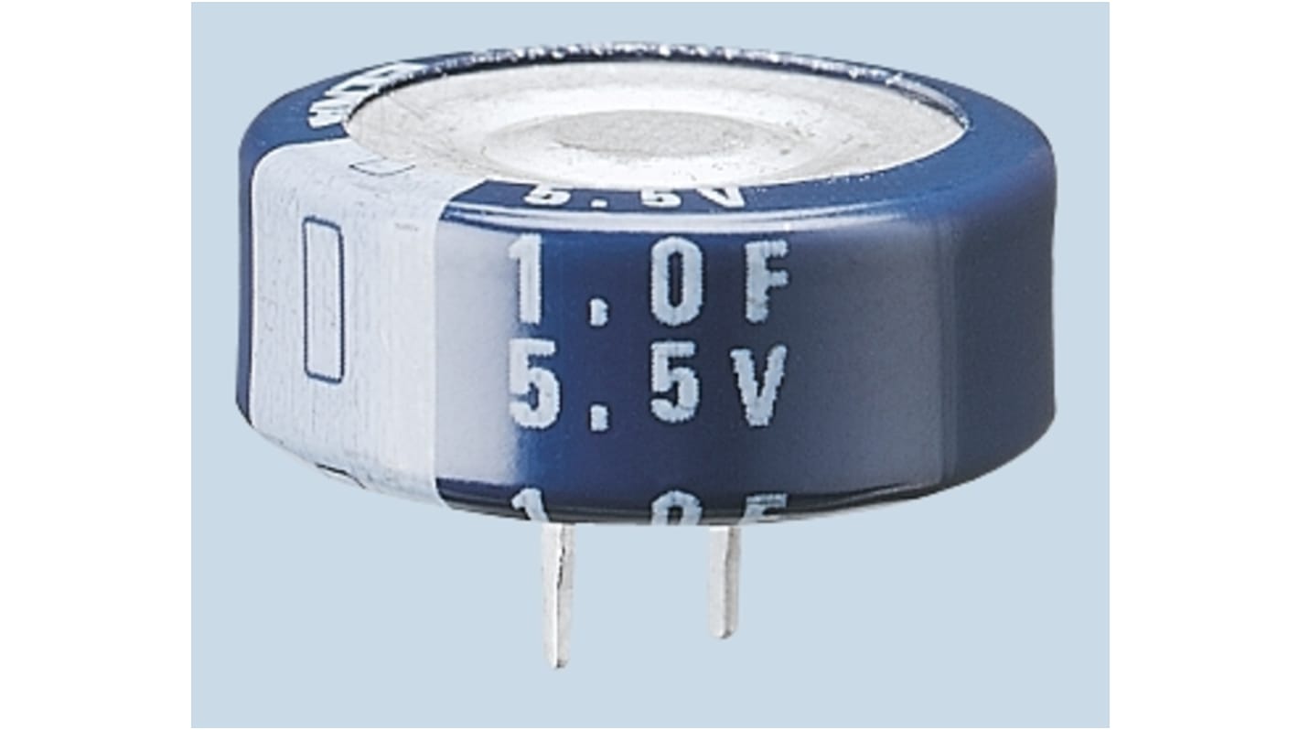 FG0H104ZF | Tokin 電気二重層コンデンサ, 5.5V dc 0.1F リード FG0H104ZF | Tokin 電気二重層コンデンサ, 5.5V dc 0.1F リード