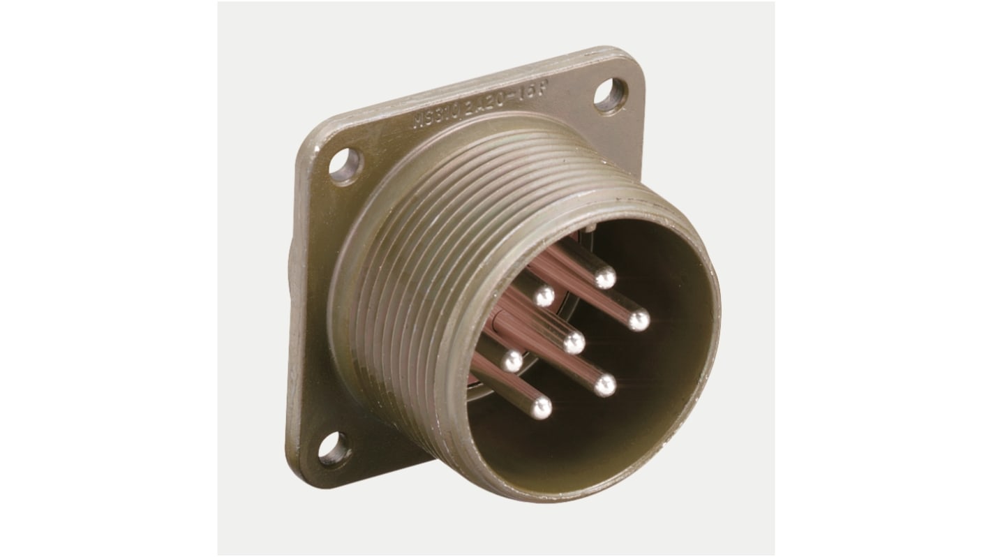 JAE 9 Way Panel Mount MIL Spec Circular Connector Receptacle, Pin Contacts,Shell Size 20