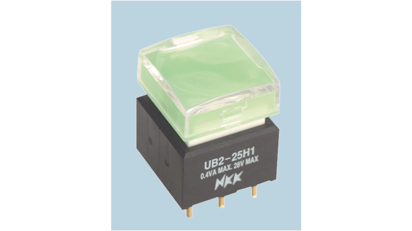 NKK Switches 押しボタンスイッチ, モーメンタリ, SPDT, 0.4 VA @ 28 V ac/dc PCB