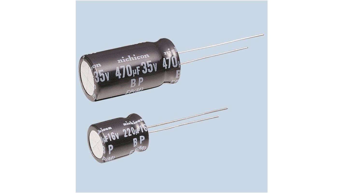 Nichicon EP, THT Aluminium-Elektrolyt Kondensator 47μF ±20% / 16V dc, Ø 6.3mm x 11mm, bis 105°C