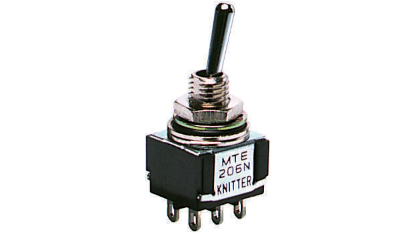 KNITTER-SWITCH Toggle Switch, Panel Mount, On-Off-On, DPDT, Solder Terminal