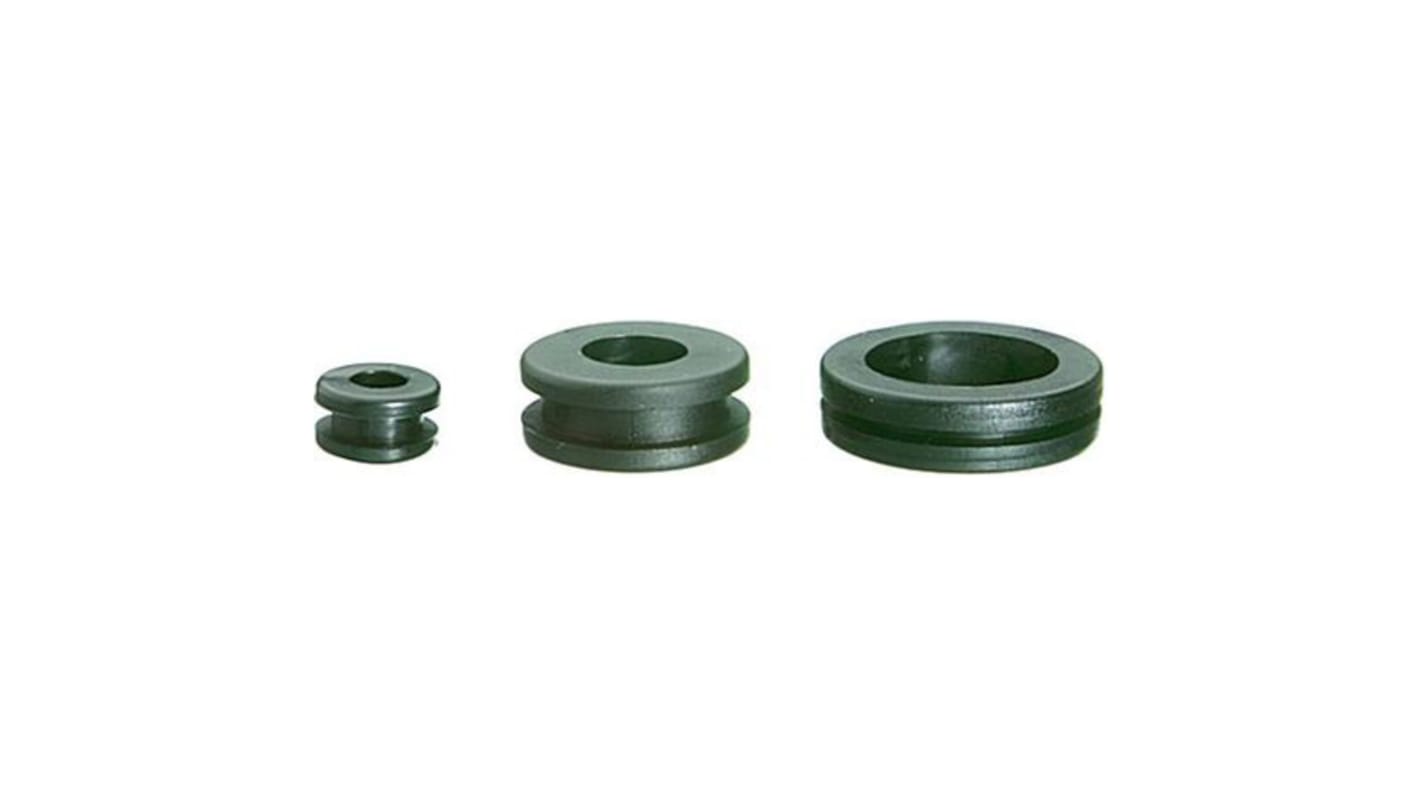 SES Sterling DK Black PVC 9mm Cable Grommet for Maximum of 6mm Cable Dia. 01070021010