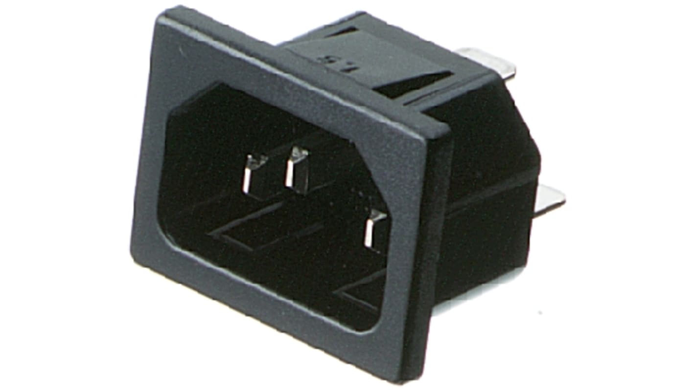 Huber+Suhner Panel Mount IEC Connector Male, 15A, 250 V