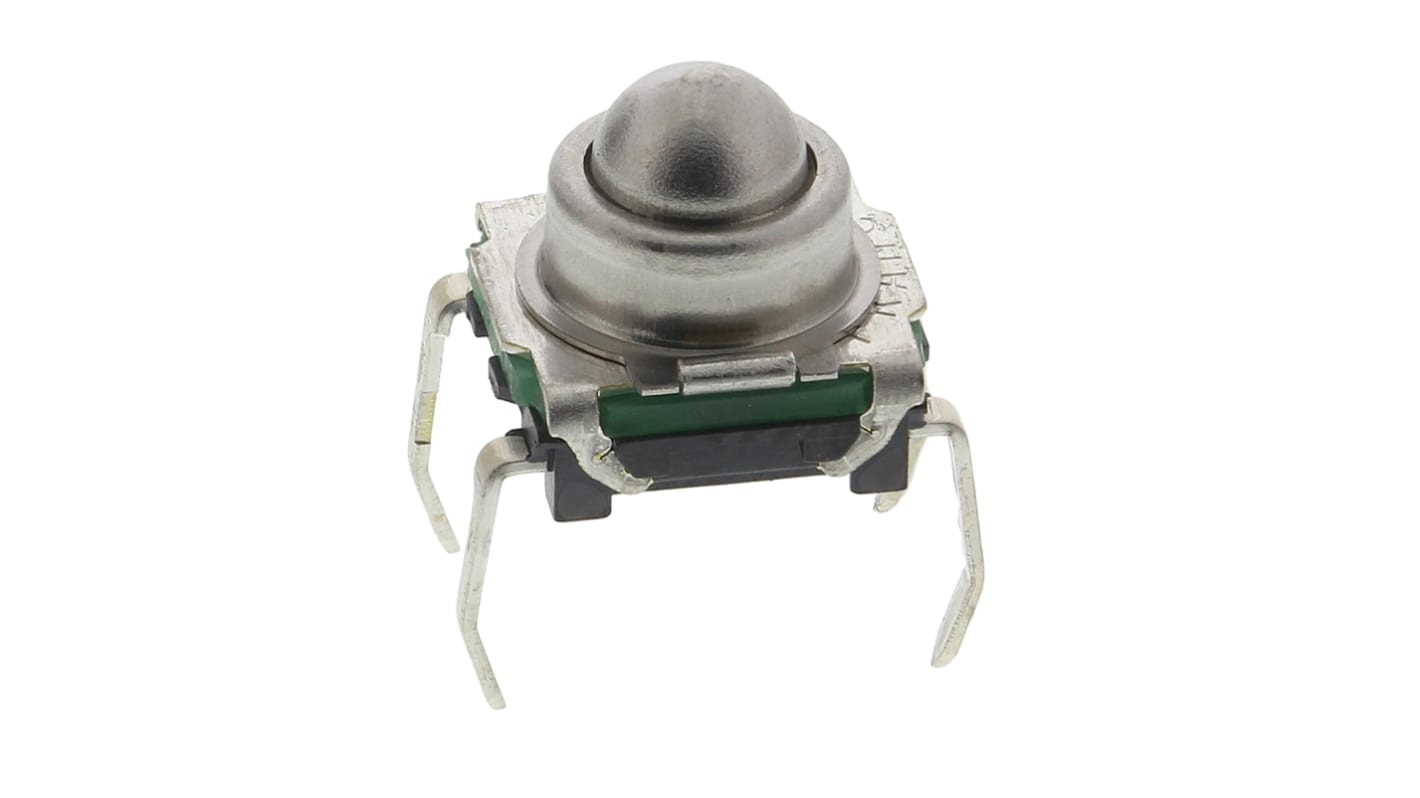 C & K IP60 Silver Button Tact Switch, SPST 50 mA @ 32 V dc 1.95mm Through Hole