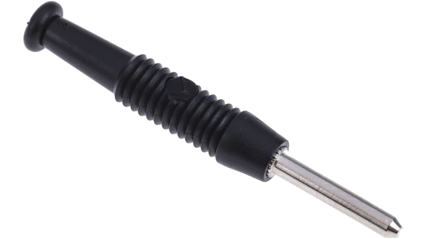 Hirschmann Test & Measurement Black Male Banana Plug, 2mm Connector, Solder Termination, 6A, 60V dc, Nickel Plating