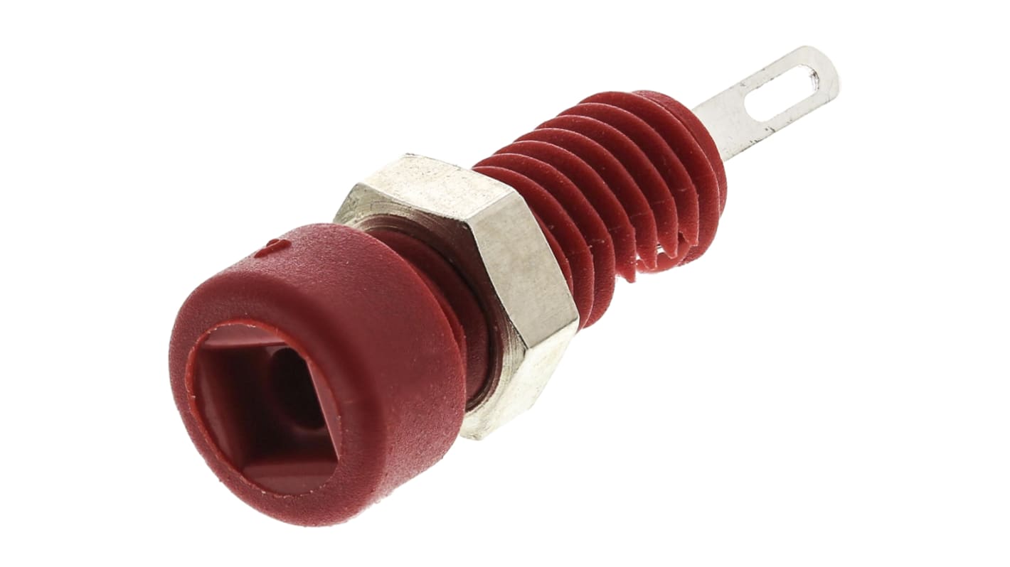 Hirschmann 2mm Bananenbuchse Rot, Kontakt vernickelt, 60V dc / 6A, Lötanschluss