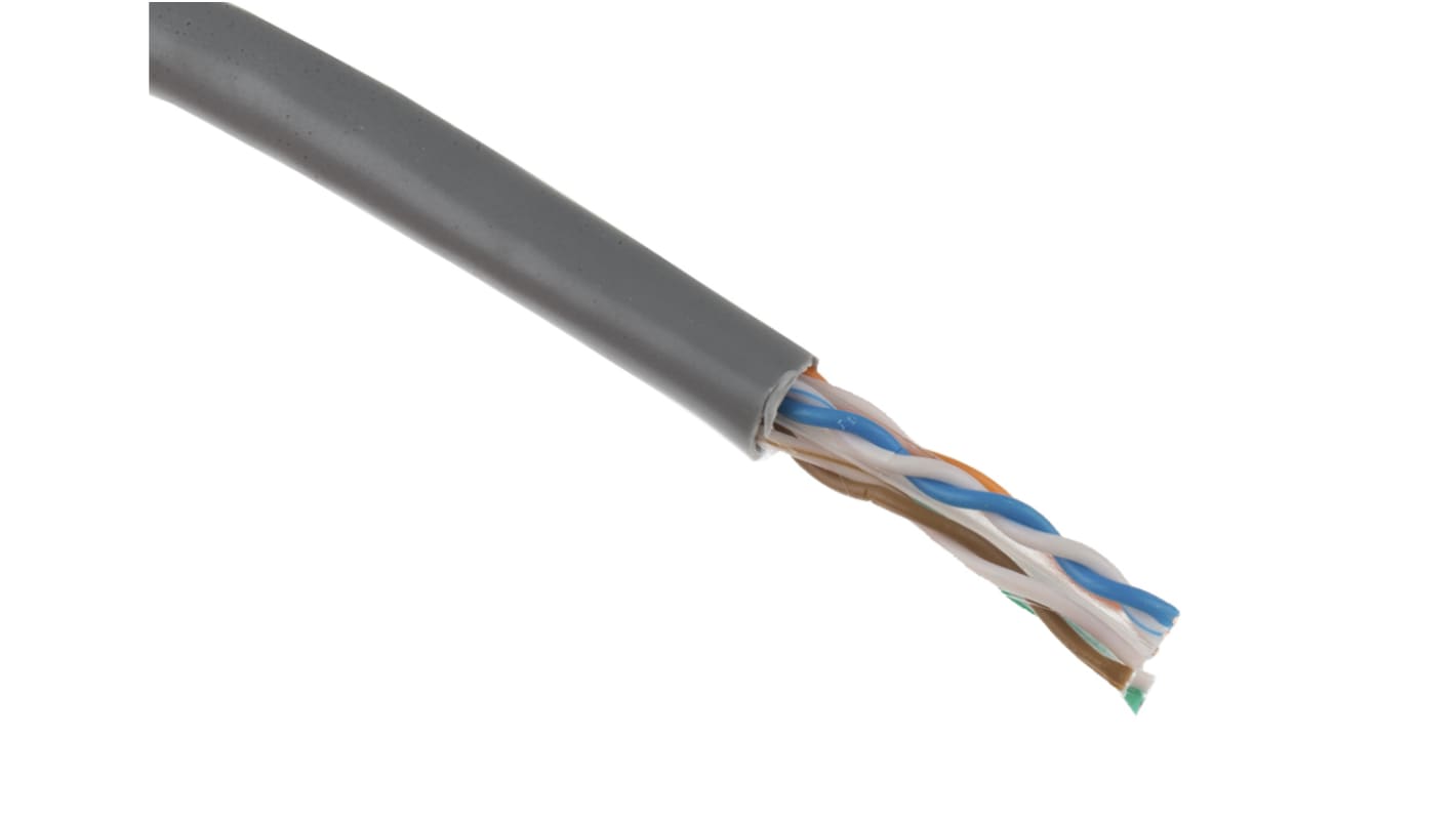 Cable Ethernet Cat6 U/UTP Molex Premise Networks de color Gris, long. 305m, funda de PVC