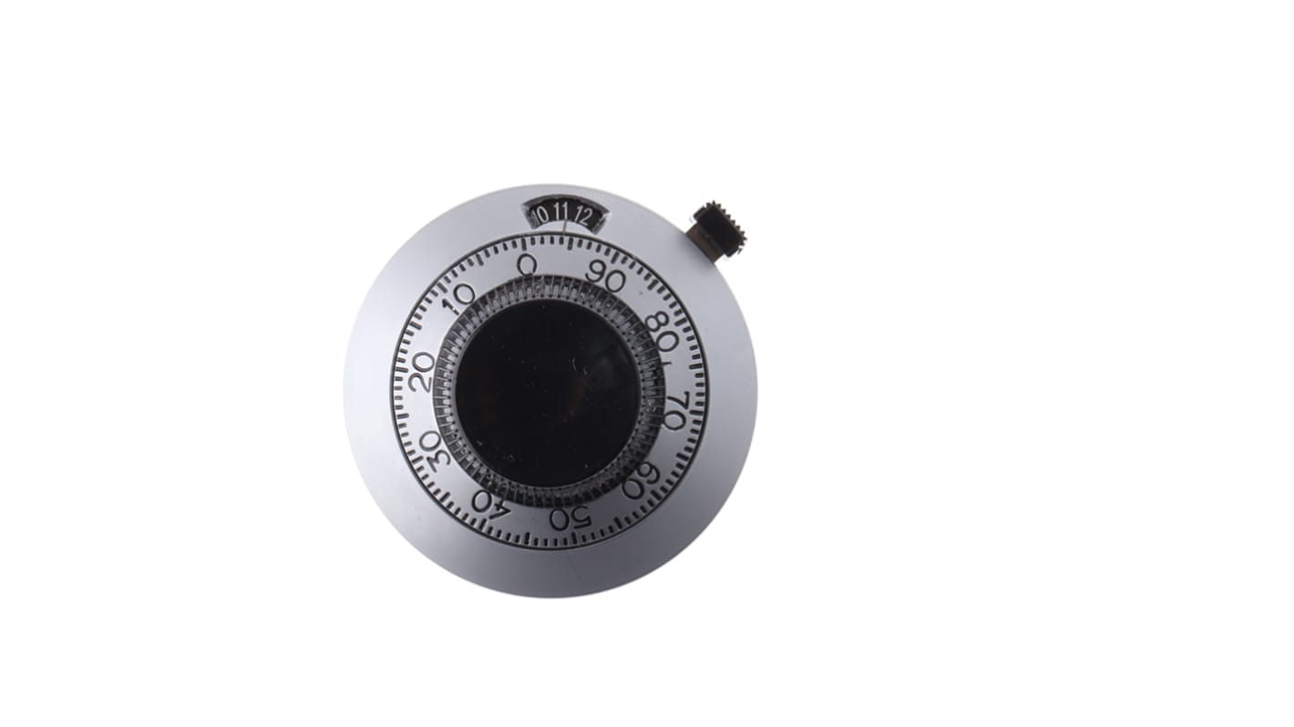 Vishay 46mm Chrome Potentiometer Knob for 6mm Shaft Splined, 21B11B10