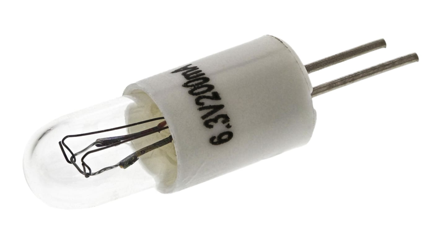 Lampadina spia con base Bi-Pin, 6,3 V, 5 lm