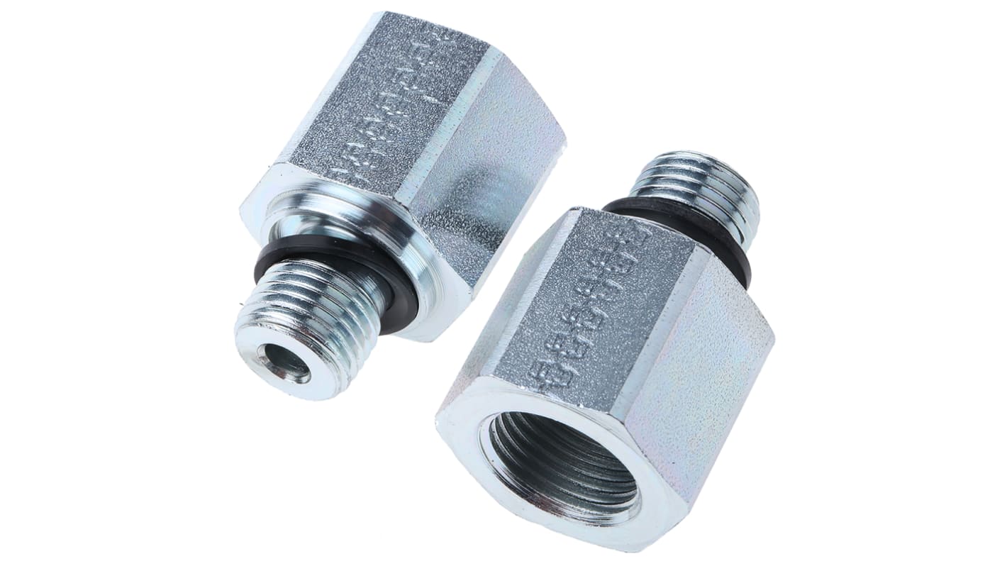 Parker Hydraulic Straight Threaded Reducer G 1/4 Male to G 3/8 Female, RI1/4EDX3/8CF