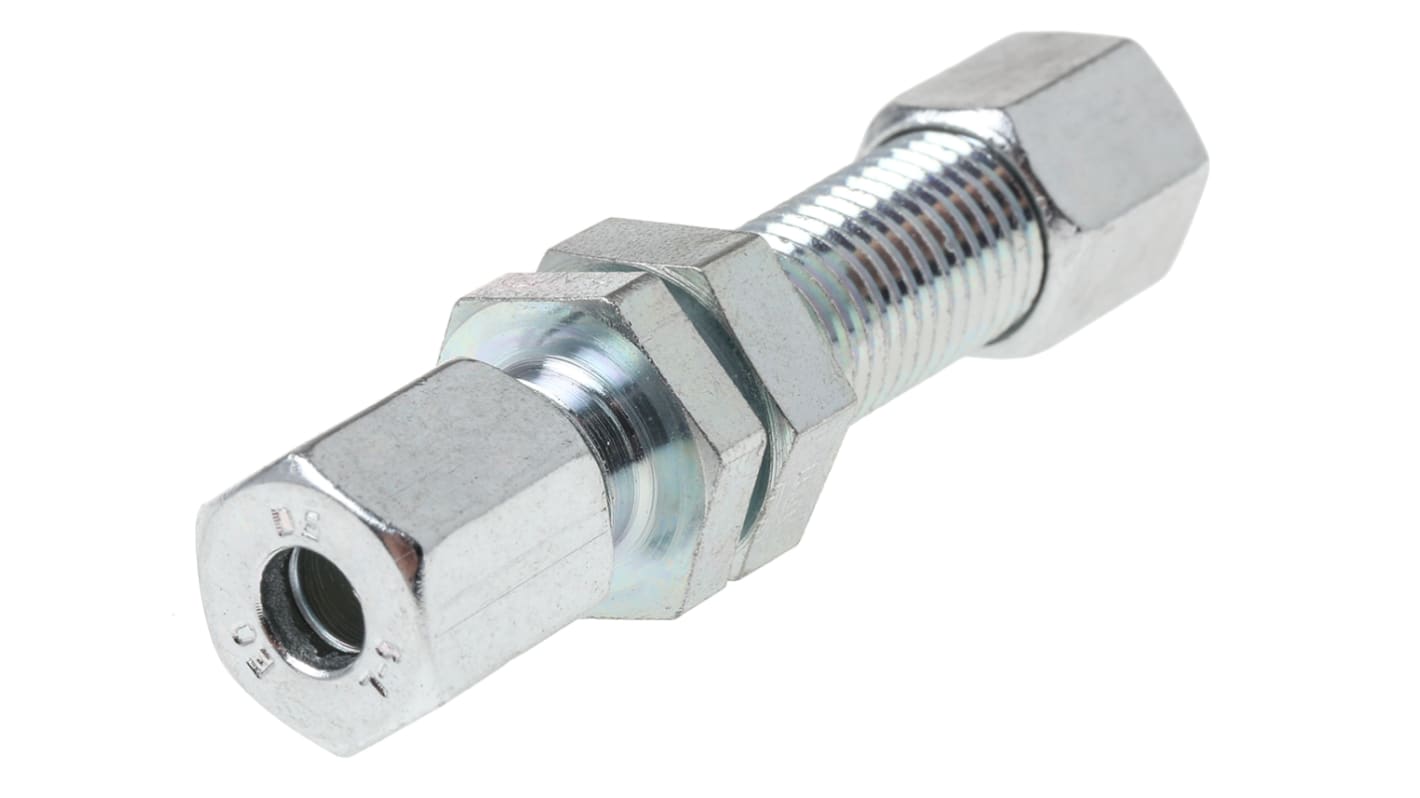 Parker Hydraulic Bulkhead Compression Tube Fitting M12 x 1.5 Made From Chromium Free Zinc Plated Steel