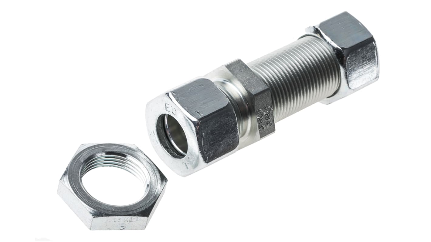 Parker Hydraulic Bulkhead Compression Tube Fitting M22 x 1.5 Made From Chromium Free Zinc Plated Steel