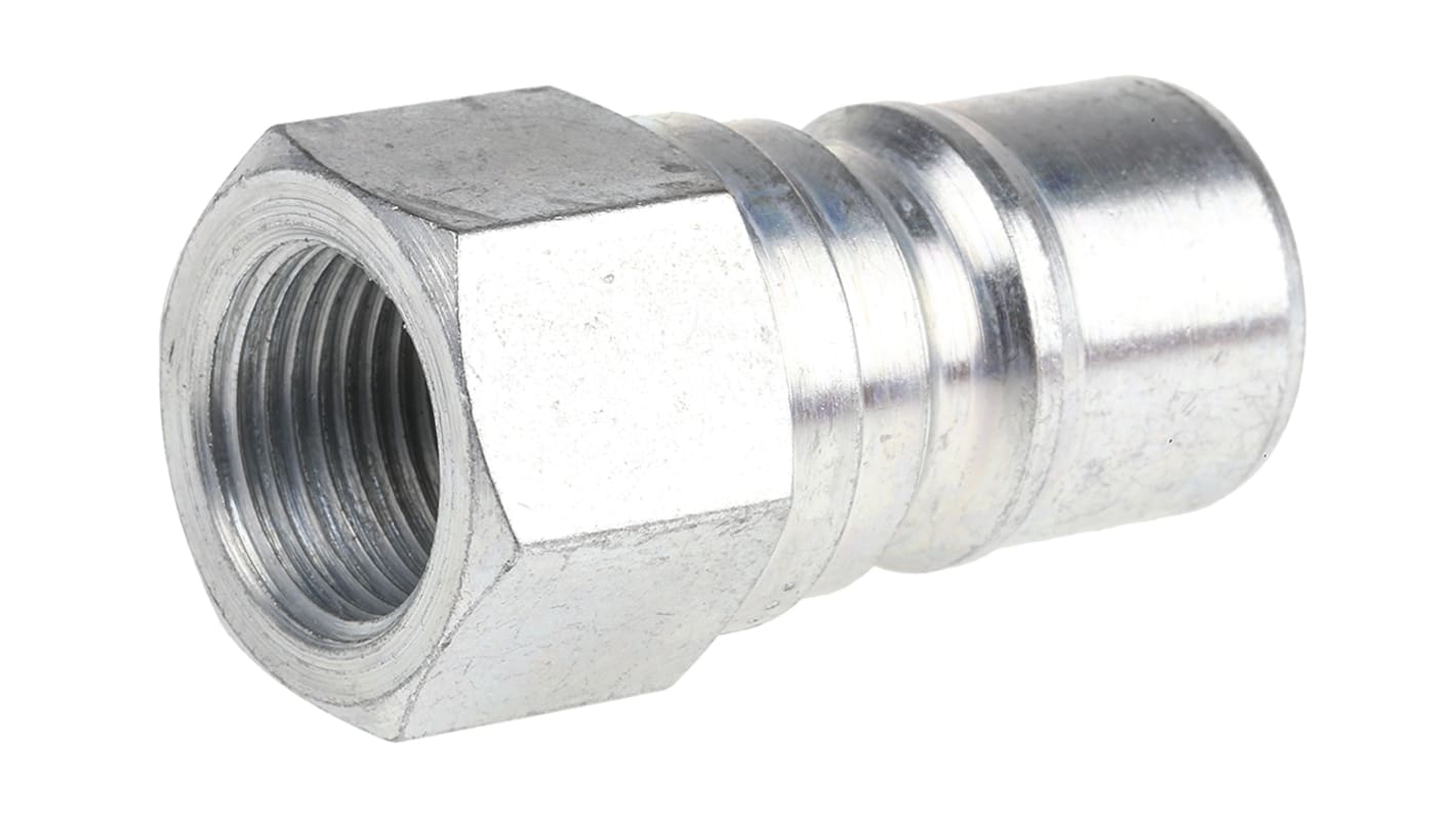 Parker Steel Male Hydraulic Quick Connect Coupling, G 3/8 Female