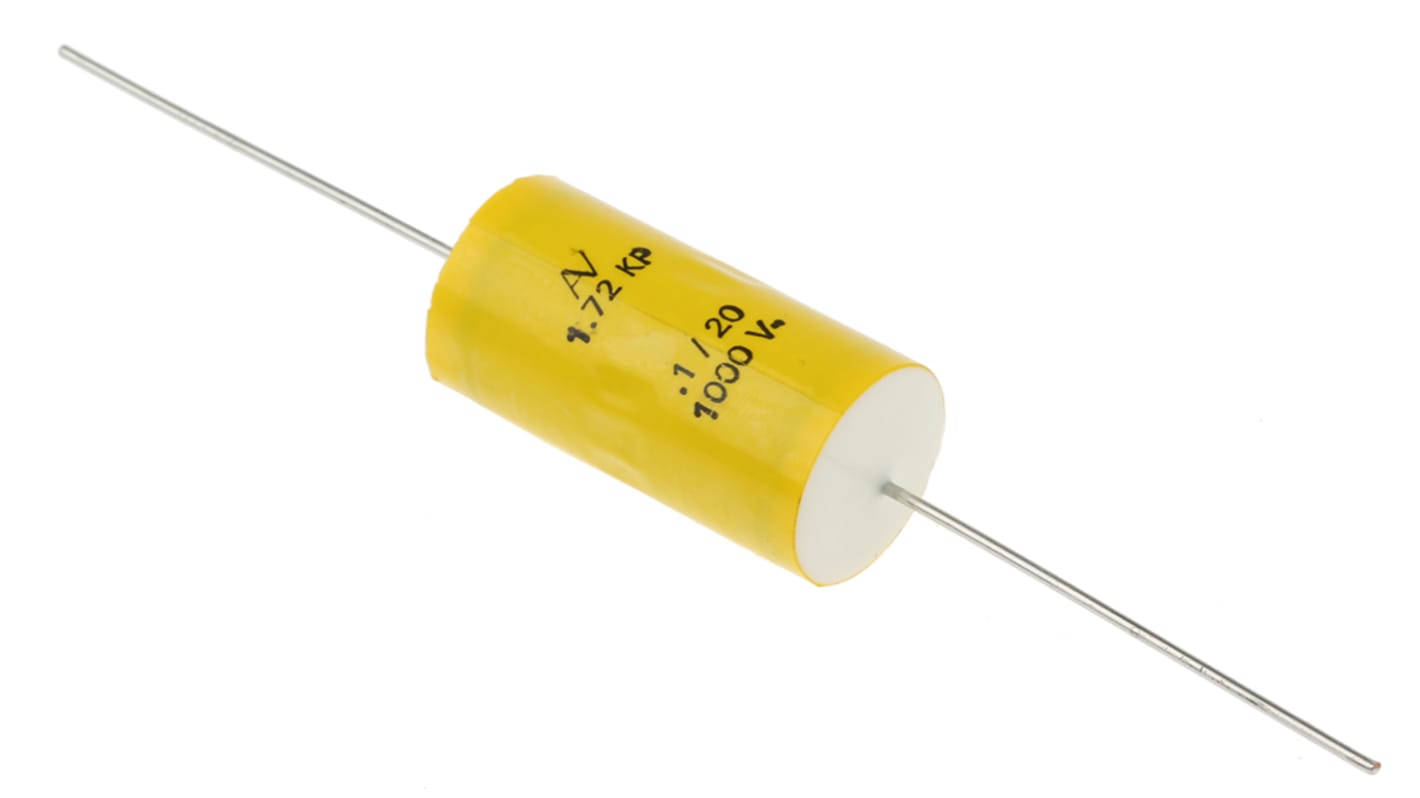 KEMET A72 Polypropylene Film Capacitor, 1 kV dc, 400 V ac, ±20%, 100nF, Through Hole