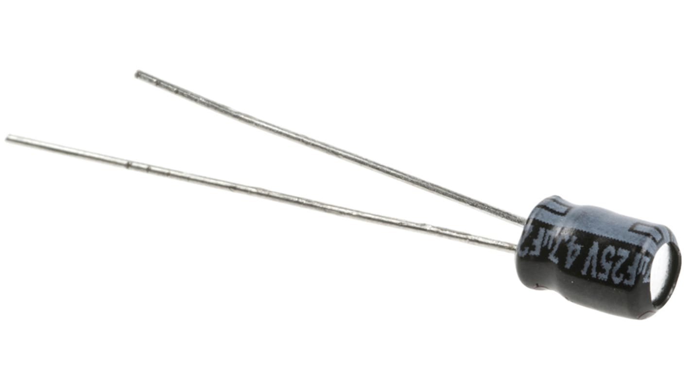 Panasonic 4.7μF Aluminium Electrolytic Capacitor 25V dc, Radial, Through Hole - ECEA1EKS4R7