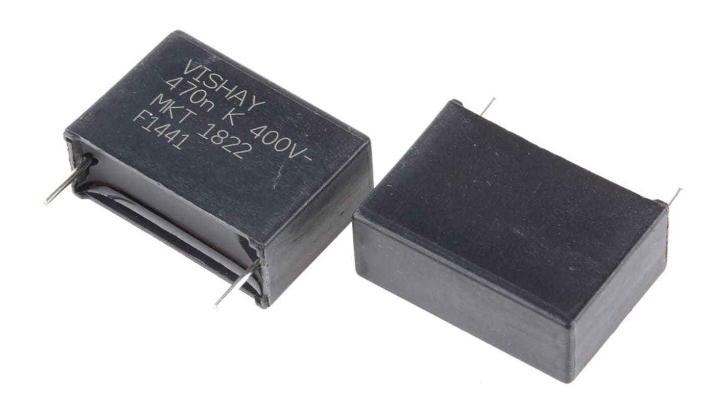 Vishay MKT 1822 Polyester Film Capacitor, 200 V ac, 400 V dc, ±10%, 470nF, Through Hole