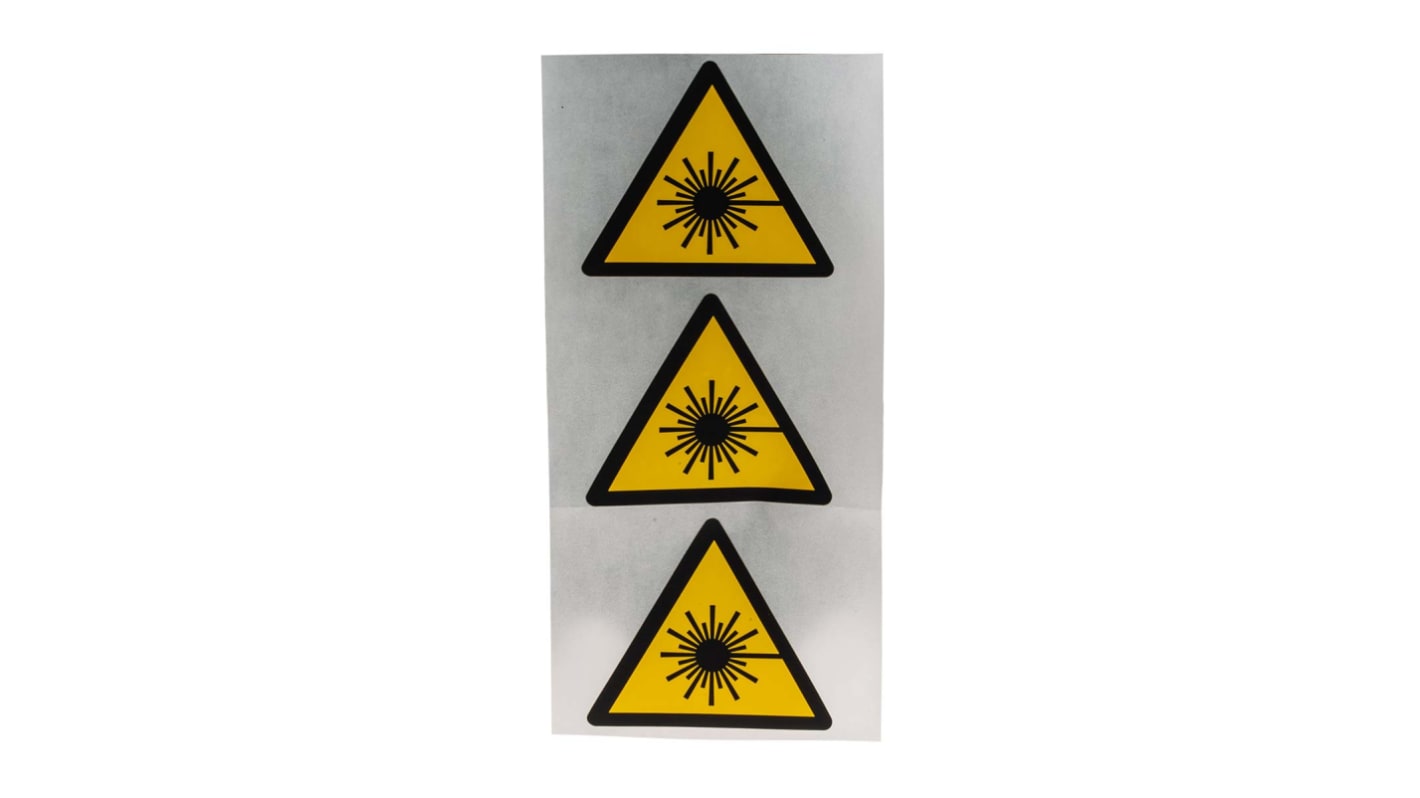 Etichetta di sicurezza Pericolo raggi laser, Adesiva, conf. da 5 pz.