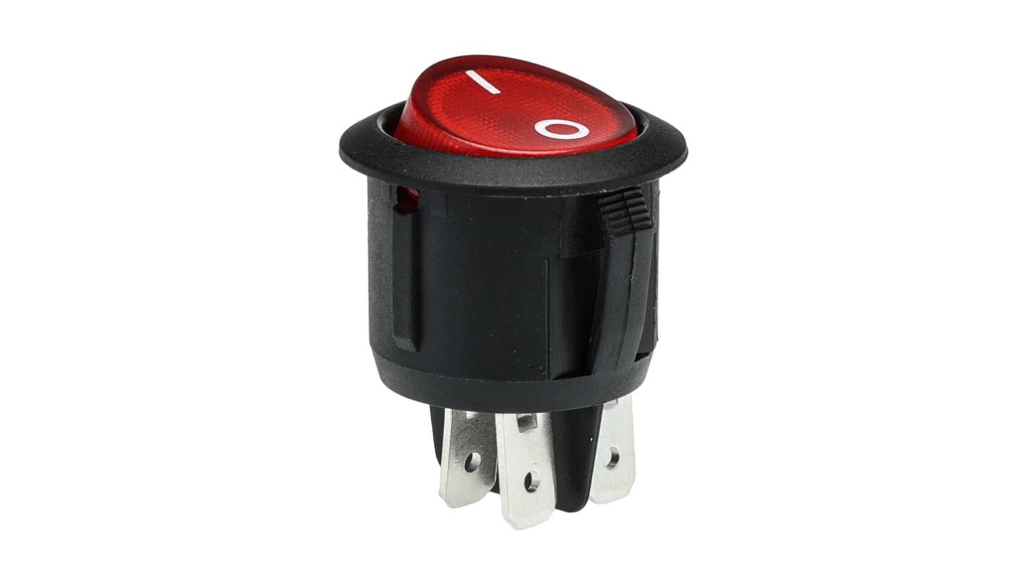 RS PRO Illuminated DPST, Off-None-On Rocker Switch Panel Mount