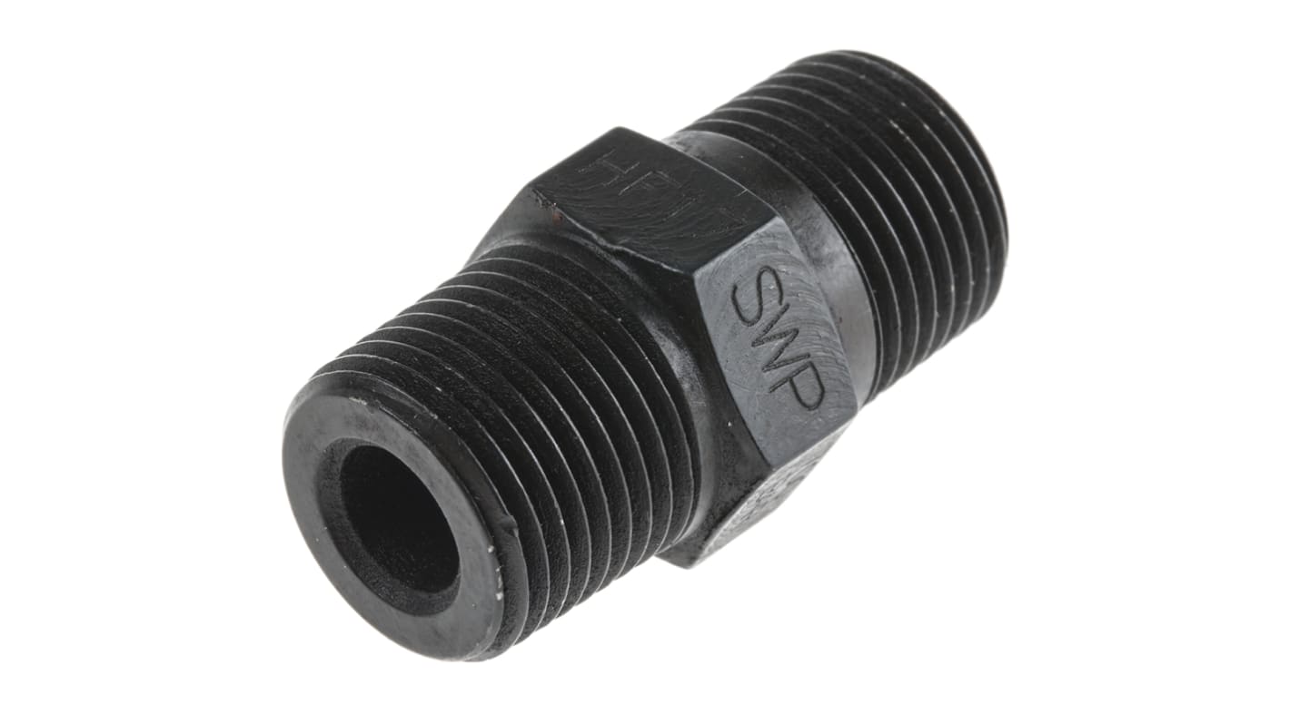 Hi-Force Hydraulic Straight Threaded Adaptor NPT 3/8-18 Male to NPT 3/8-18 Male, HF17