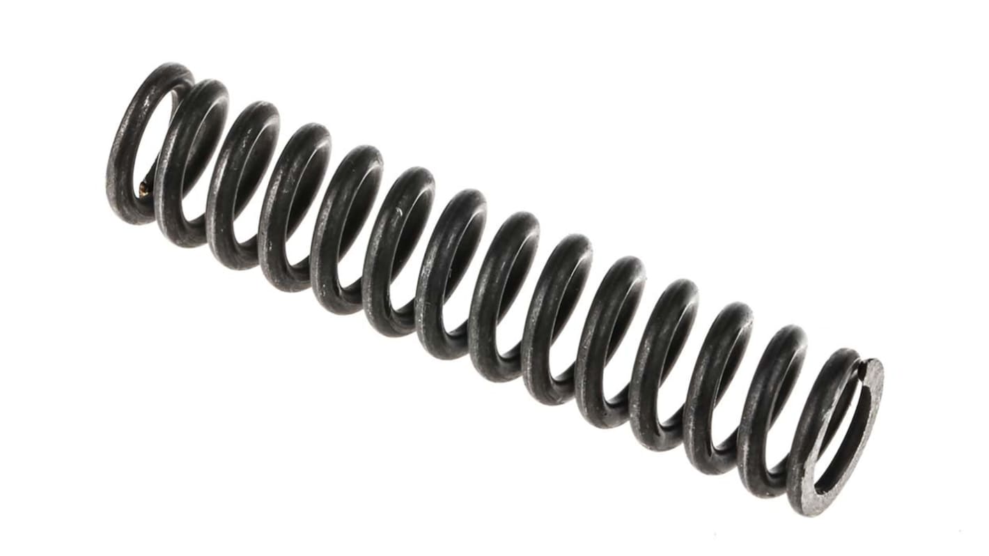 RS PRO 合金钢压缩弹簧, 45mm原长度 x 9.6mm外径, 1.6mm线径, 10.4N/mm, 可压缩至24.8mm长