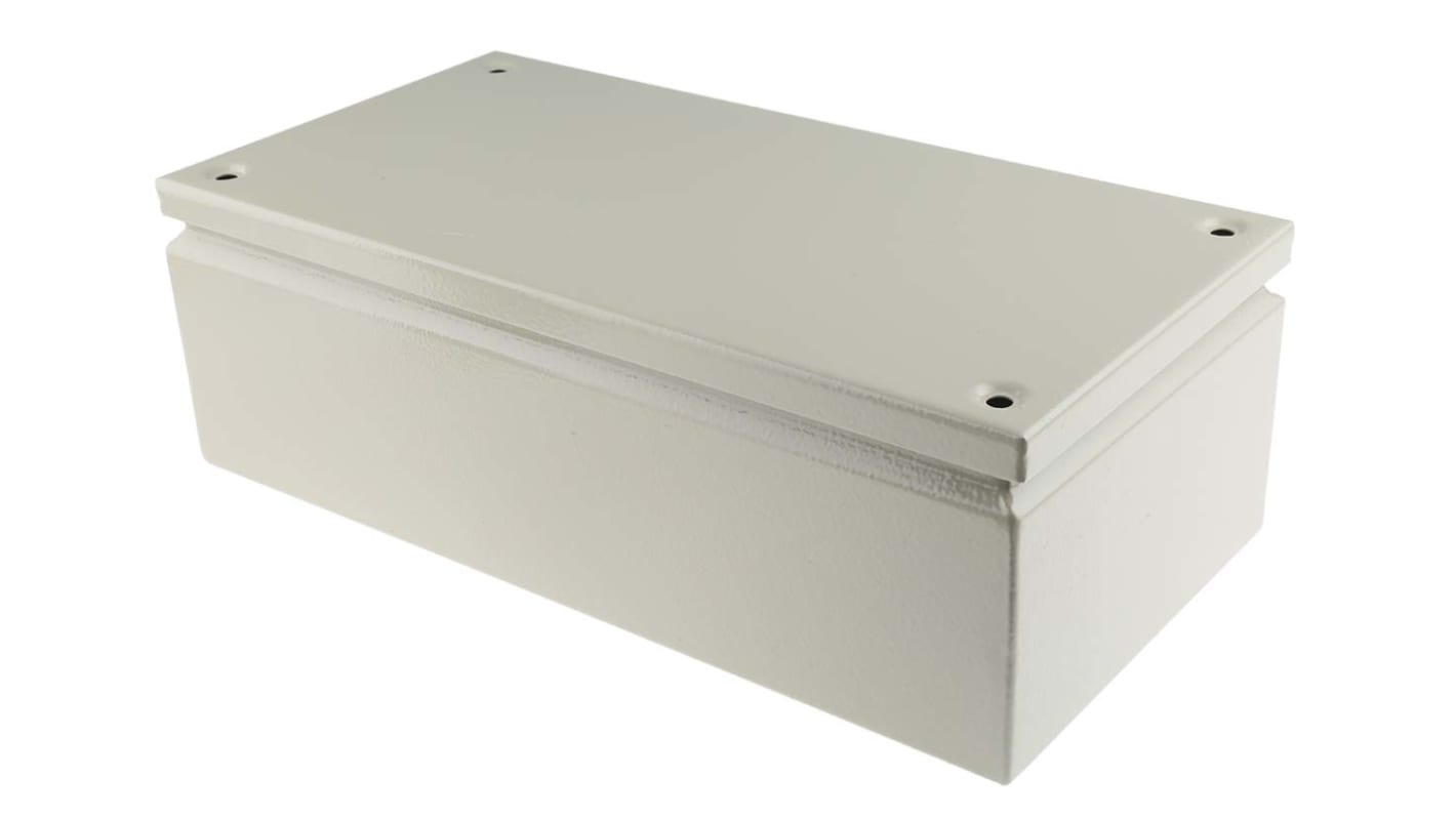 Caja de conexiones RS PRO, Acero, Gris, 400mm, 200mm, 120mm, 400 x 200 x 120mm, IP66