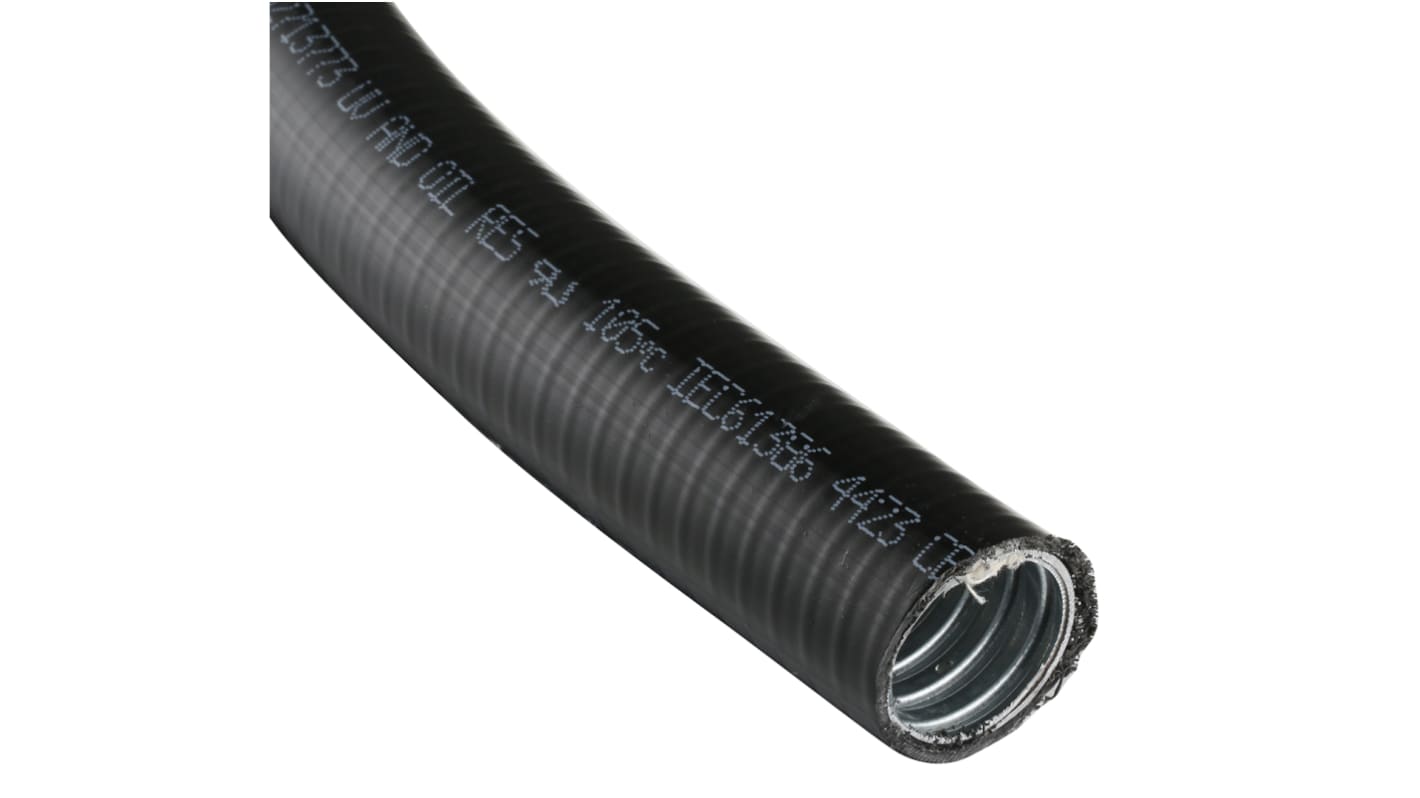Adaptaflex Flexible, Liquid Tight Conduit, 32mm Nominal Diameter, Galvanised Steel, Black