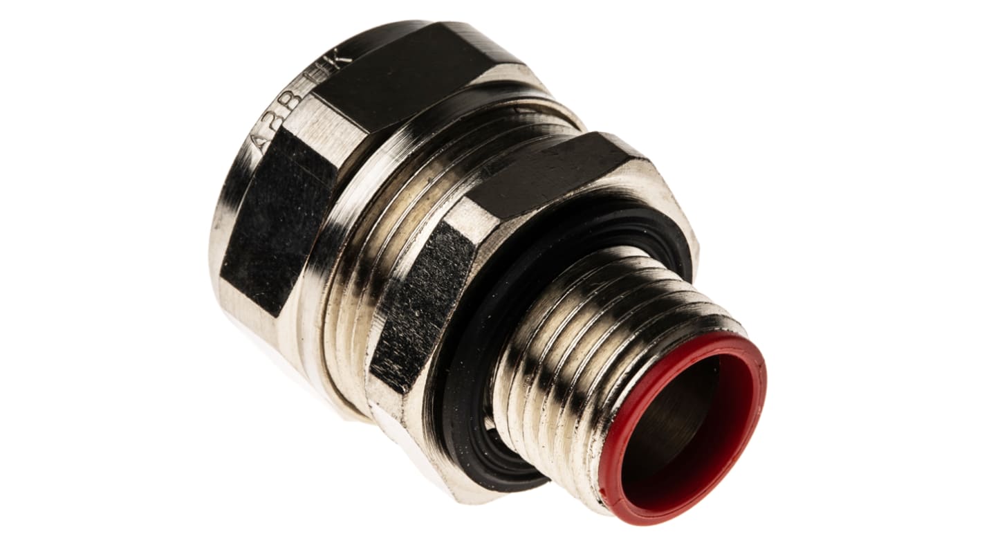 Adaptaflex 旋转 电缆管接头, M16螺纹, 黄铜制, 16mm标称尺寸, 镀镍表面, IP66，IP67，IP68，IP69K, 银色, SPL系列