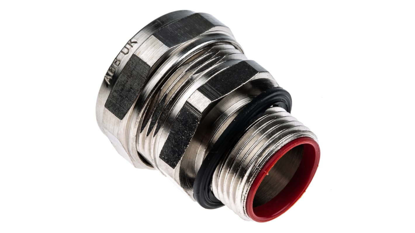 Adaptaflex 直向公 电缆管接头, M20螺纹, 黄铜制, 20mm标称尺寸, 镀镍表面, IP66，IP67，IP68，IP69K, 银色, SPL系列