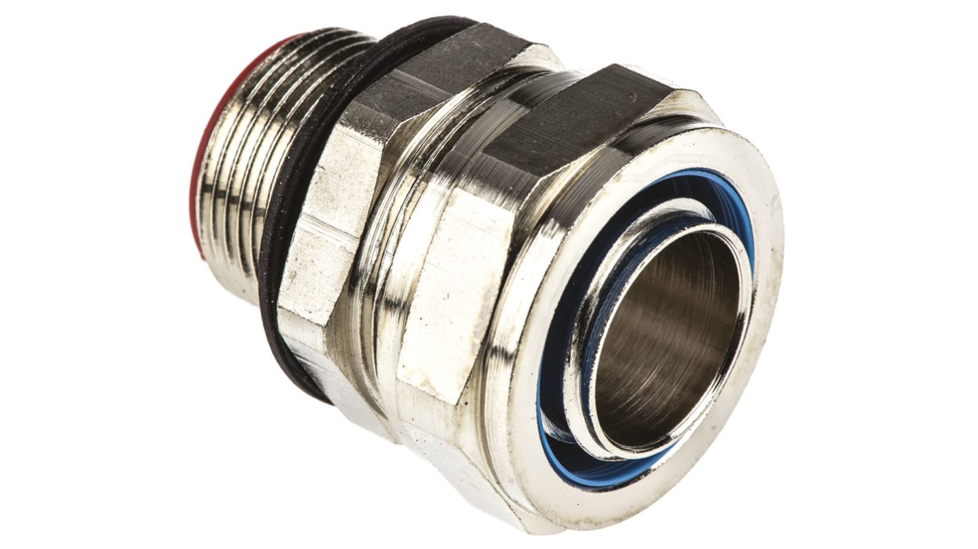Adaptaflex Swivel, Conduit Fitting, 25mm Nominal Size, M25, Brass, Silver IP66, IP67, IP68, IP69K rating