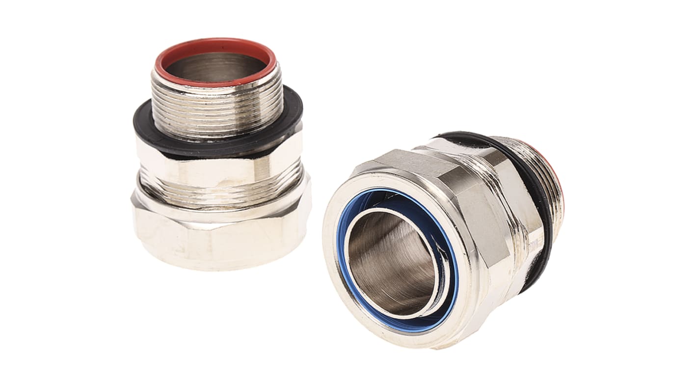 Adaptaflex Swivel, Conduit Fitting, 32mm Nominal Size, M32, Brass, Silver