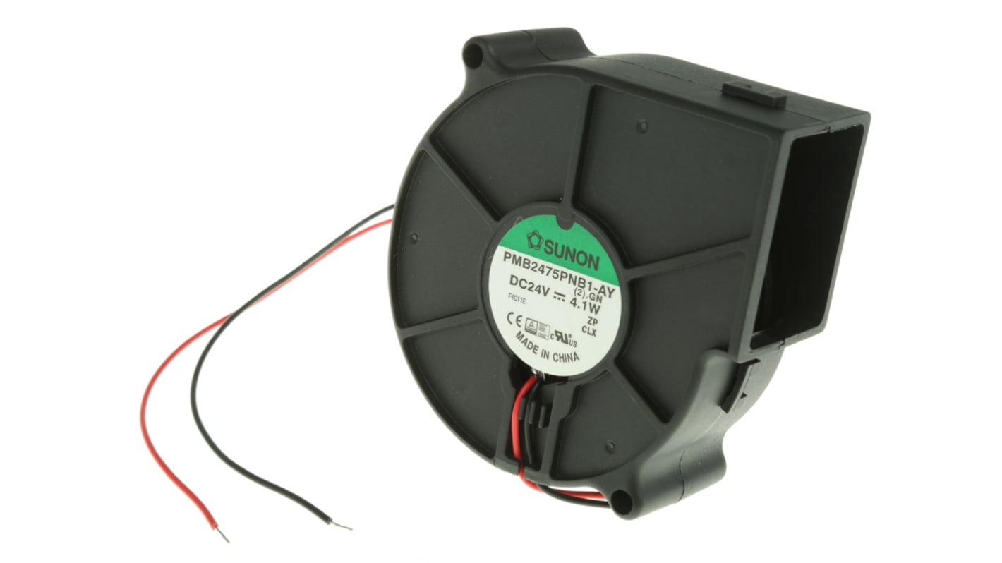 Sunon PMB Series Centrifugal Fan, 24 V dc, 13.6cfm, DC Operation, 75.7 x 75.7 x 30mm