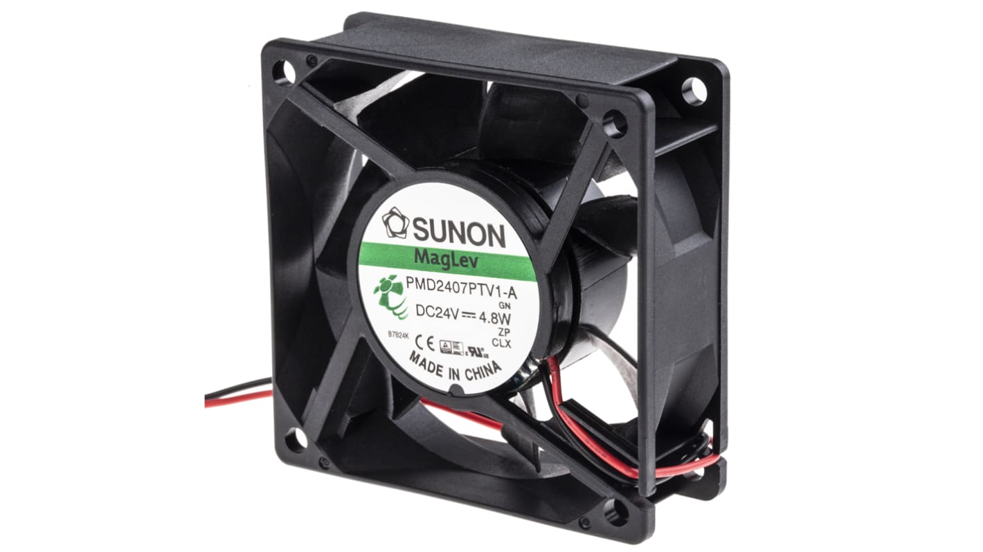Sunon PMD Series Axial Fan, 24 V dc, DC Operation, 83.3m³/h, 4.8W, 200mA Max, 70 x 70 x 25mm
