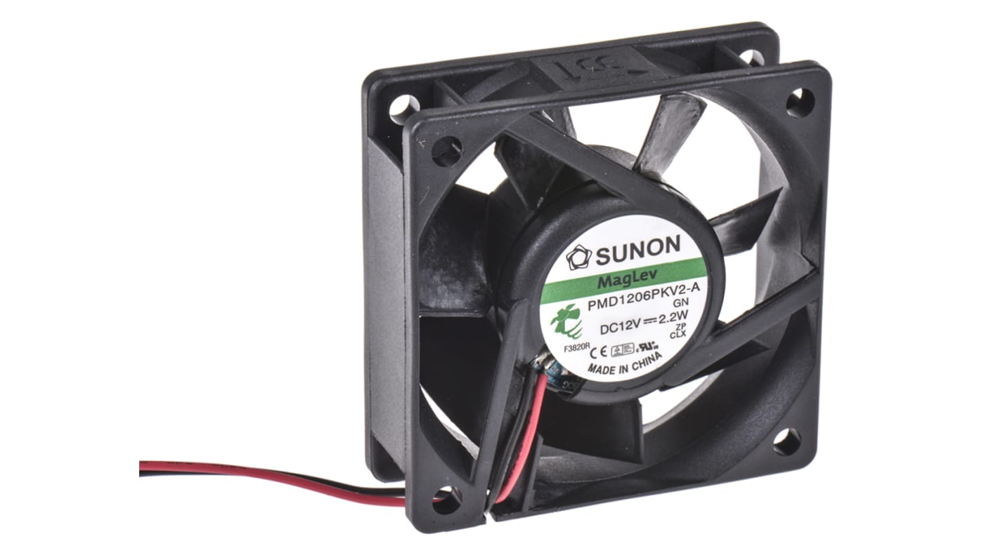 Sunon PMD Series Axial Fan, 12 V dc, DC Operation, 39.95m³/h, 2.2W, 180mA Max, 60 x 60 x 20mm