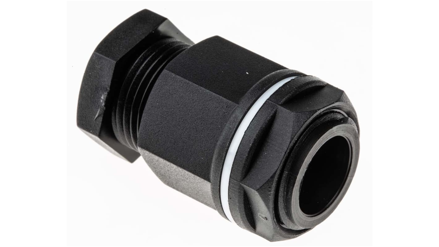 RS PRO Black Plastic Cable Gland, M20 Thread, 8mm min., 13mm max., IP55
