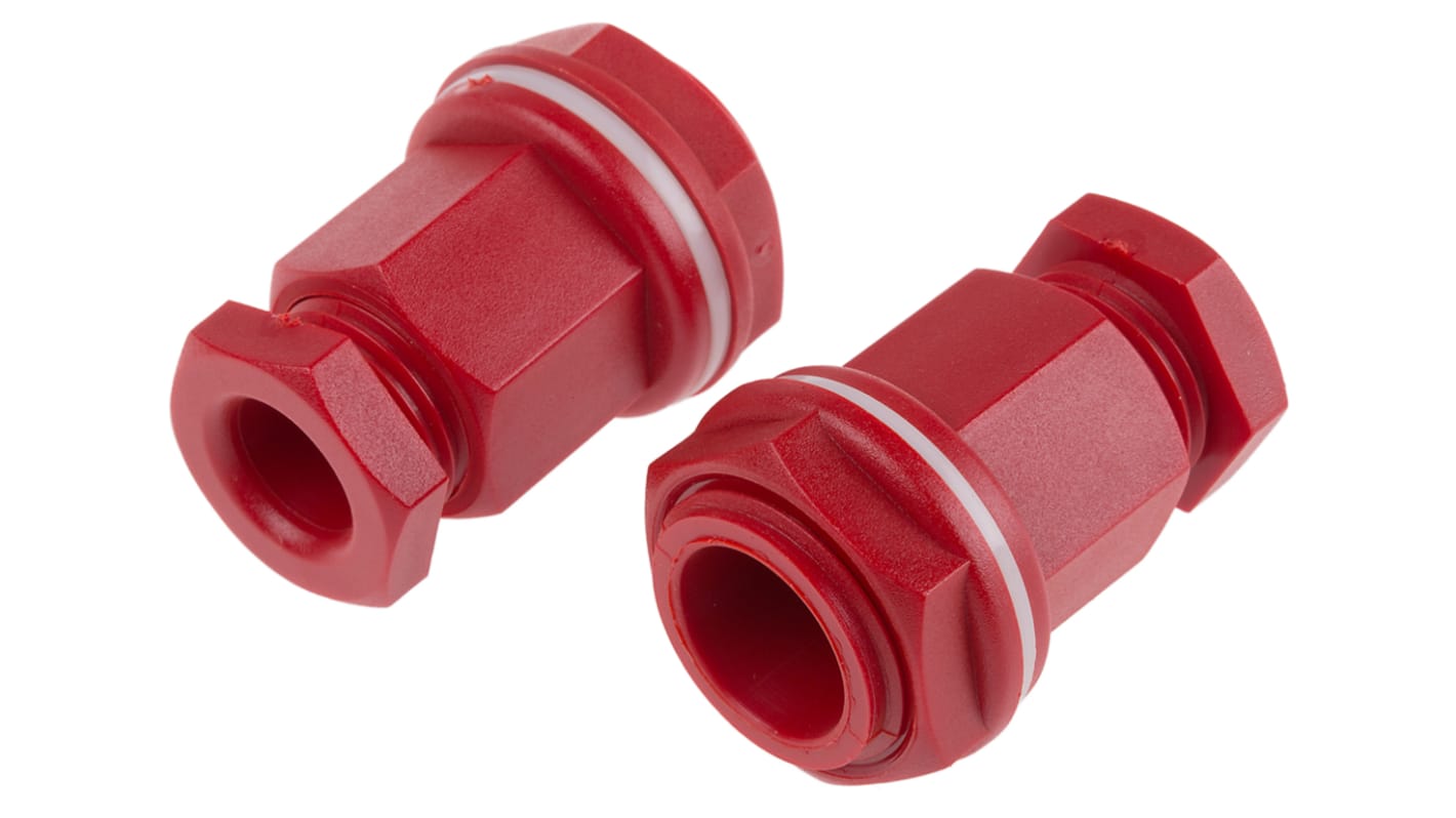 RS PRO Red Plastic Cable Gland, M20 Thread, 7mm Min, 10.5mm Max, IP55