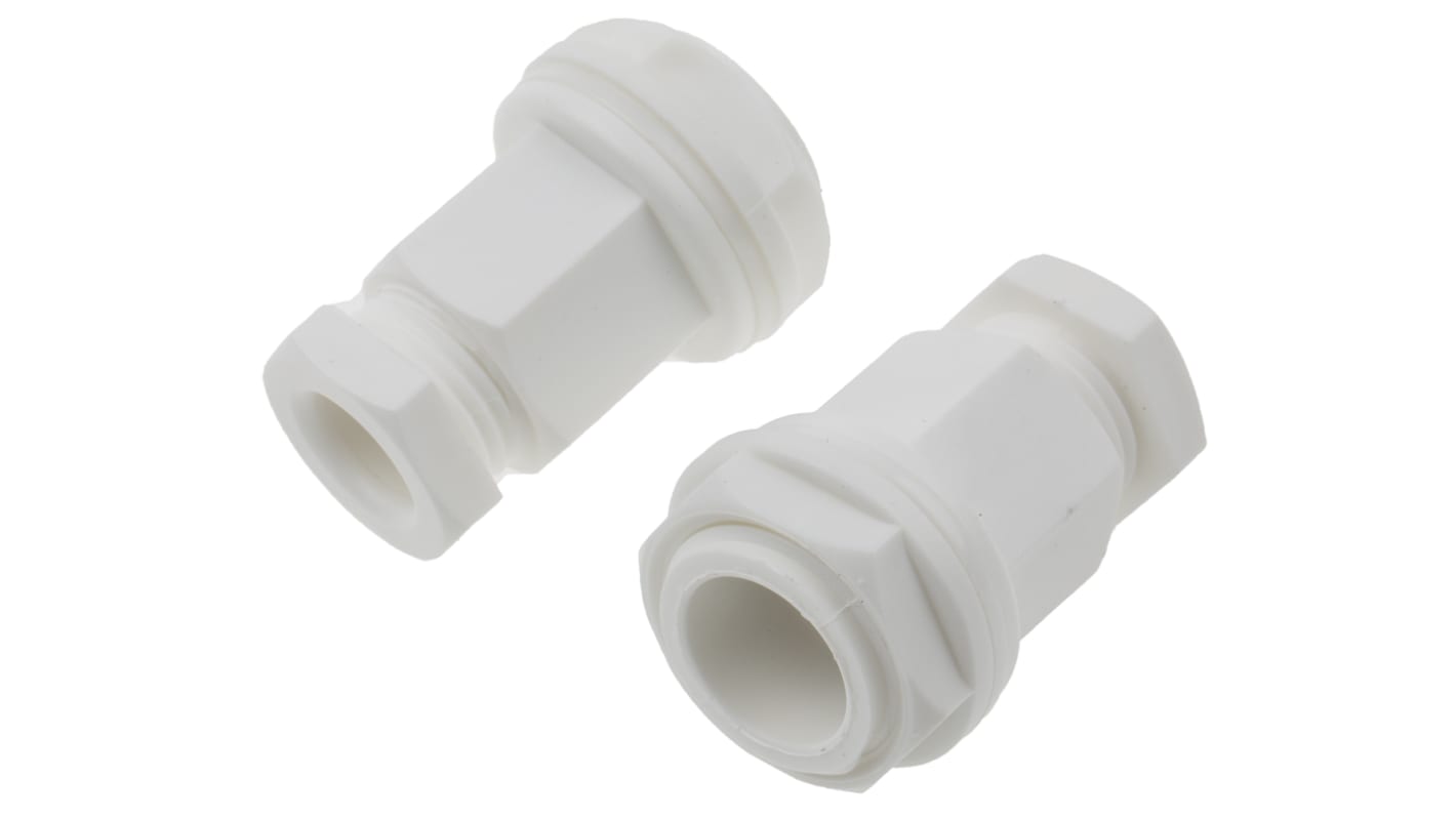 RS PRO White Plastic Cable Gland, M20 Thread, 4mm Min, 7mm Max, IP55