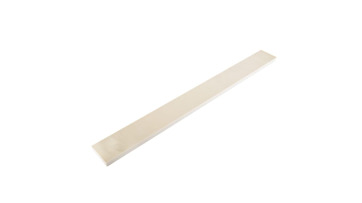 RS PRO PEEK Kunststoffplatte, Beige, 10mm x 50mm x 500mm / 1.32g/cm³ bis +260°C, Voll