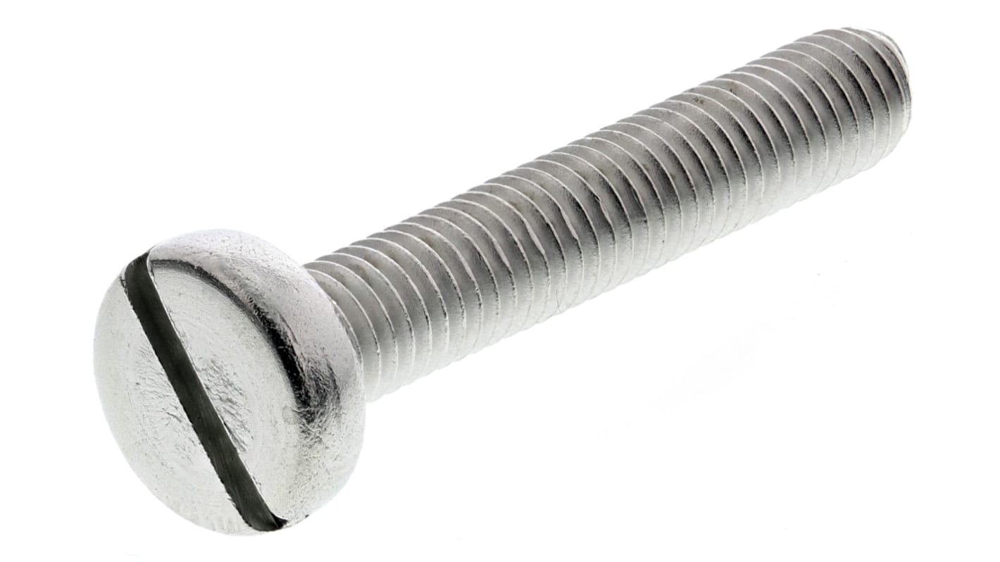 RS PRO Slot Pan A2 304 Stainless Steel Machine Screws DIN 85 x 30.0mm