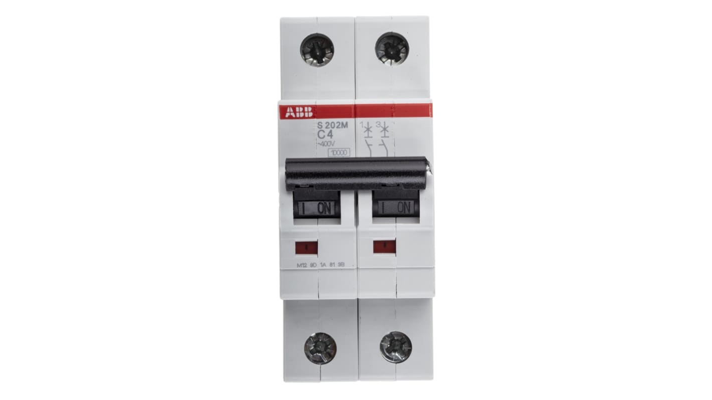 Interruttore magnetotermico ABB, 2P 4A 10 kA, Tipo C