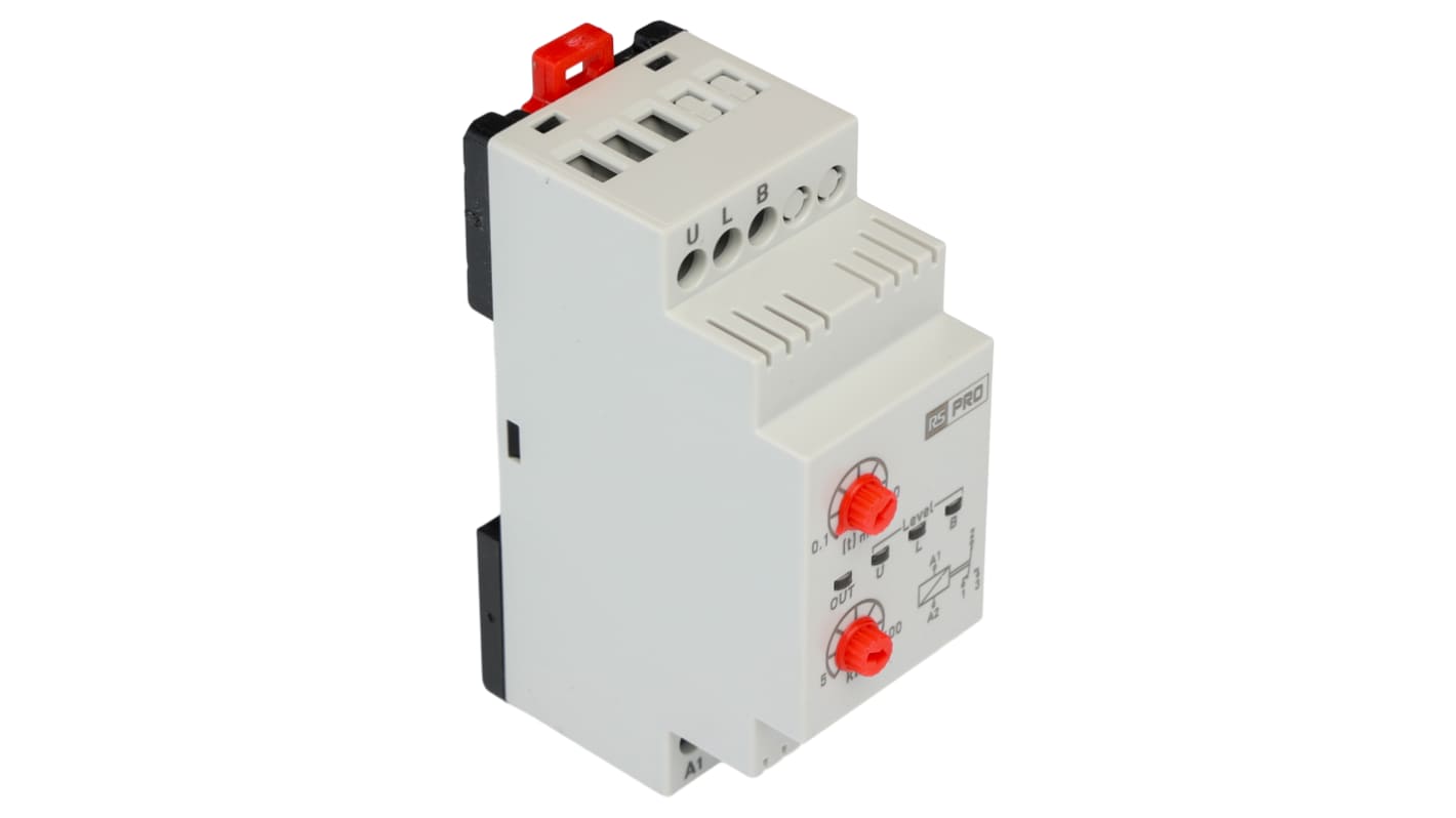 RS PRO Liquid Level Monitoring Relay, Single Phase, 150 → 260V ac, DIN Rail