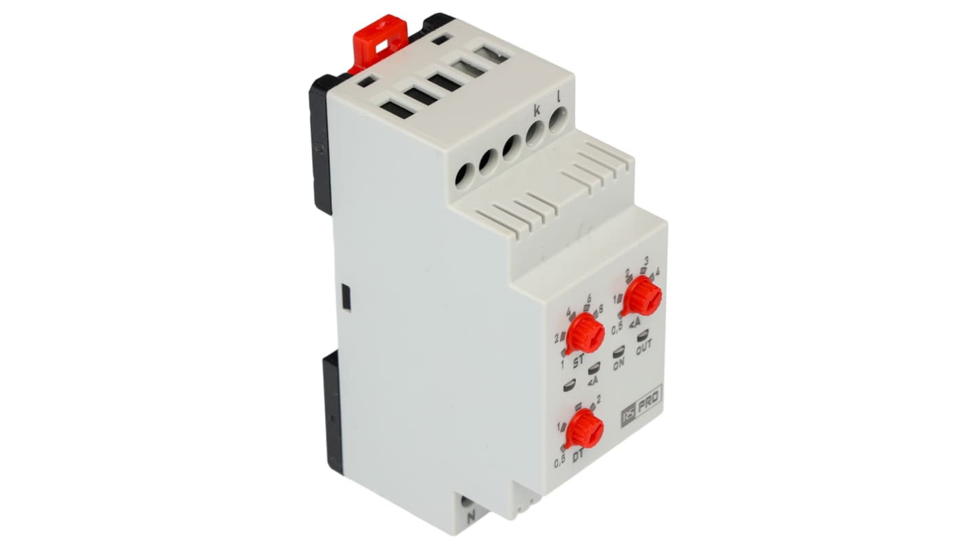 RS PRO Current Monitoring Relay, Single Phase, 150 → 260V ac, DIN Rail