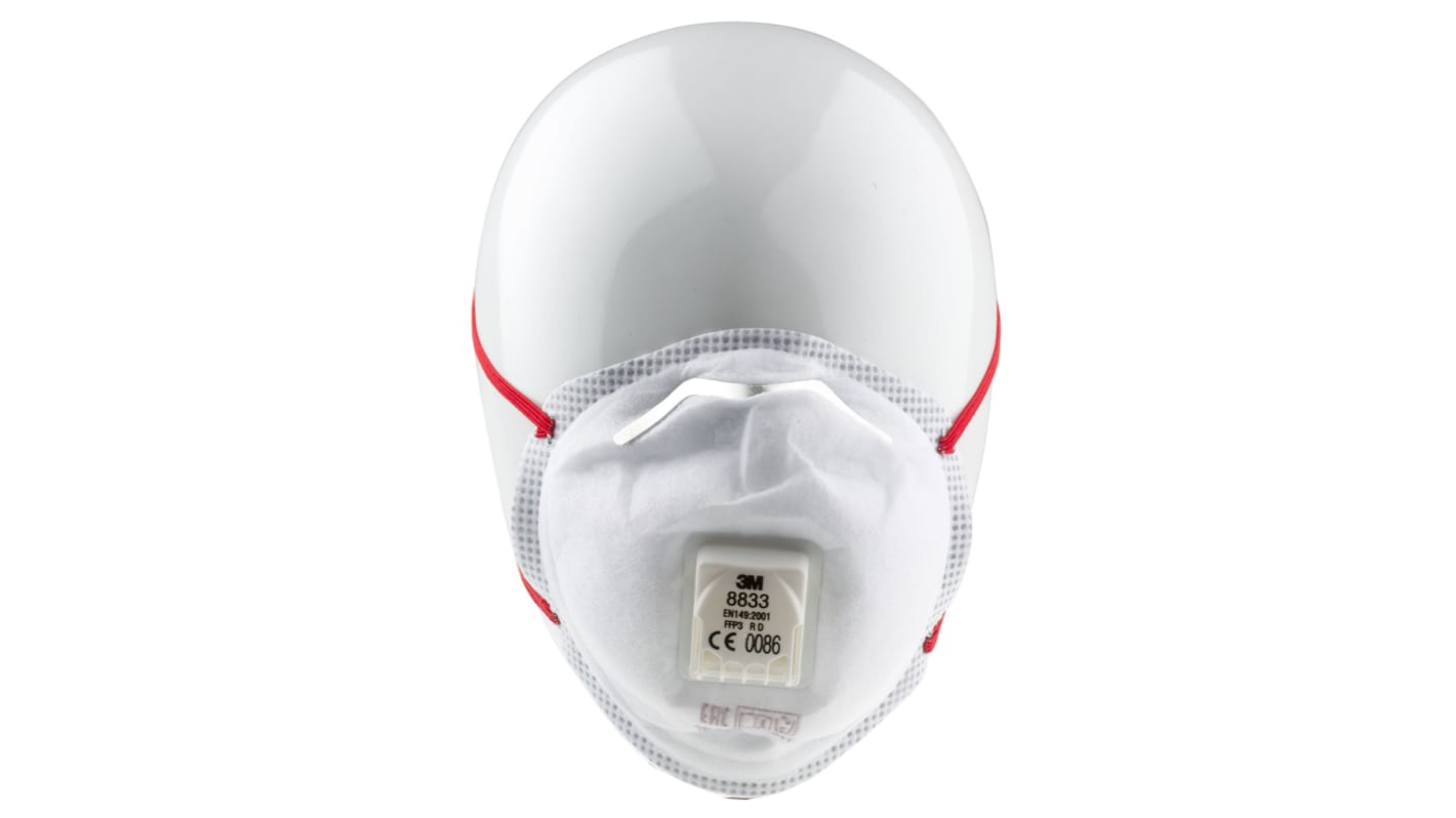 3M 8300 Series Disposable Face Mask for General Purpose Protection, FFP3, Valved, Moulded 10 per Package