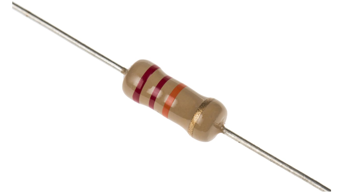 TE Connectivity 22kΩ Carbon Film Resistor 1W ±5% CFR100J22K