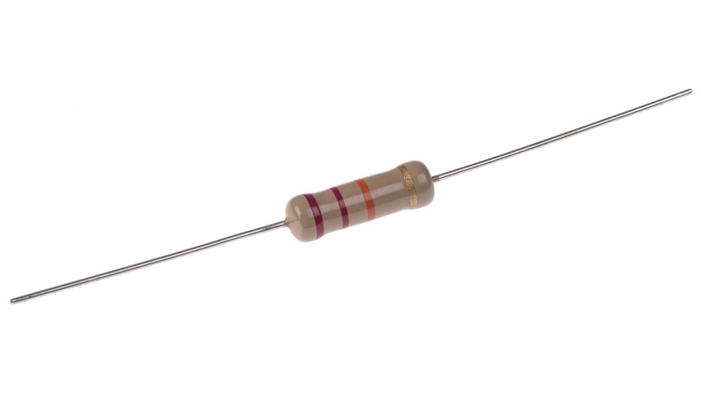 TE Connectivity 22kΩ Carbon Film Resistor 2W ±5% CFR200J22K