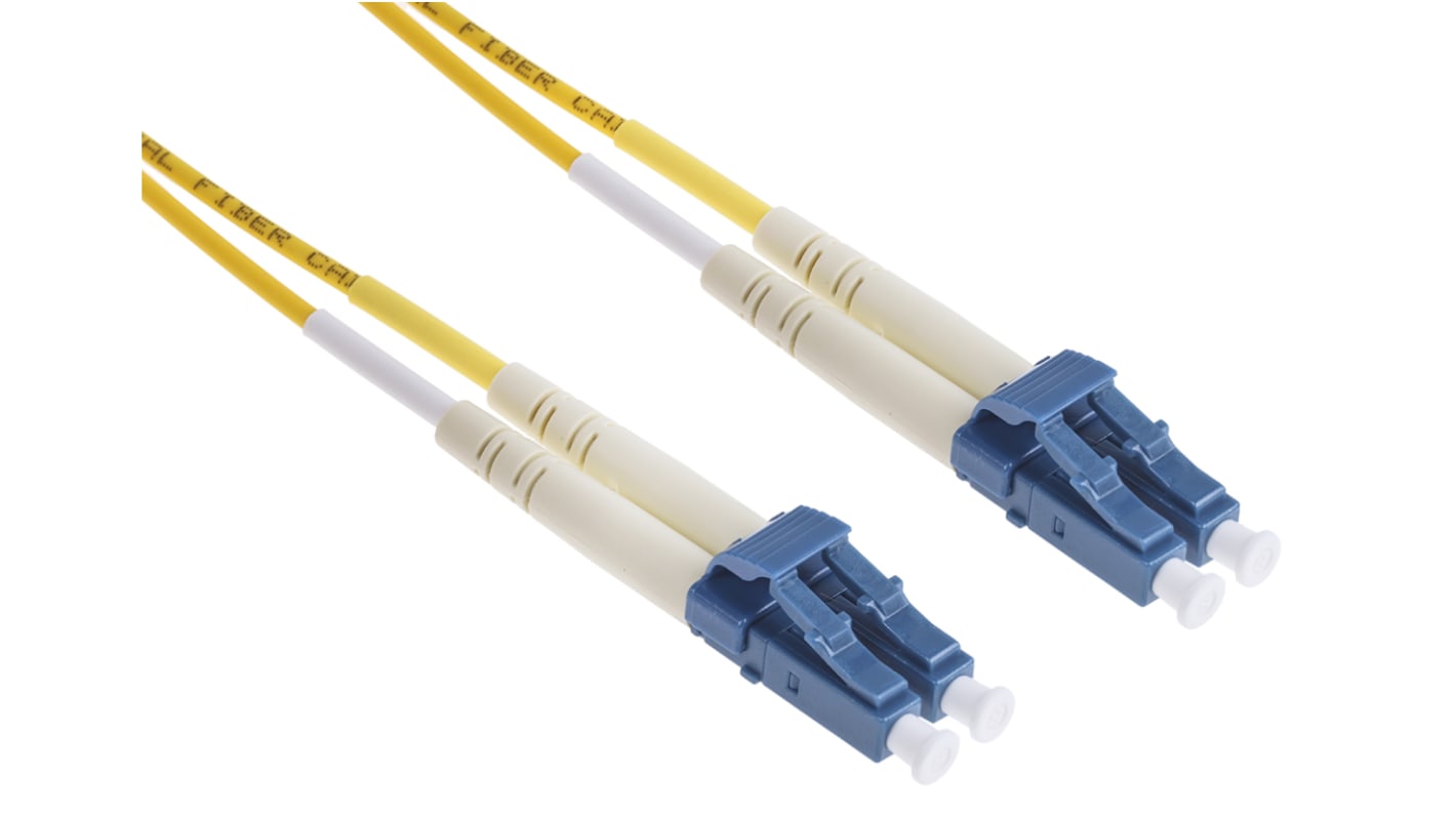 RS PRO LC to LC Duplex Single Mode OS1 Fibre Optic Cable, 9/125μm, Yellow, 5m