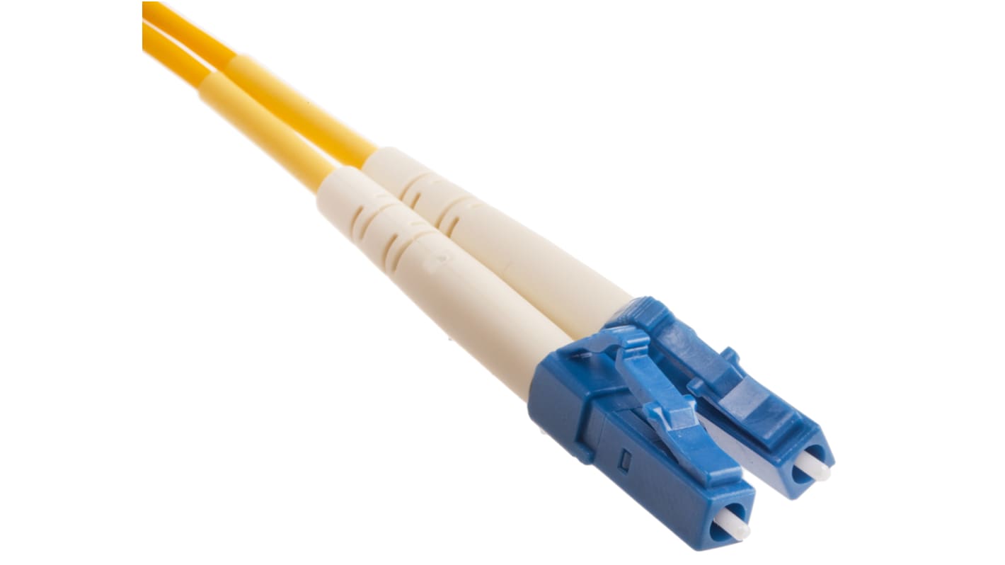 Cable de fibra óptica RS PRO OS1, con A: LC, con B: LC, long. 10m, funda de , funda libre de halógenos y bajo nivel de