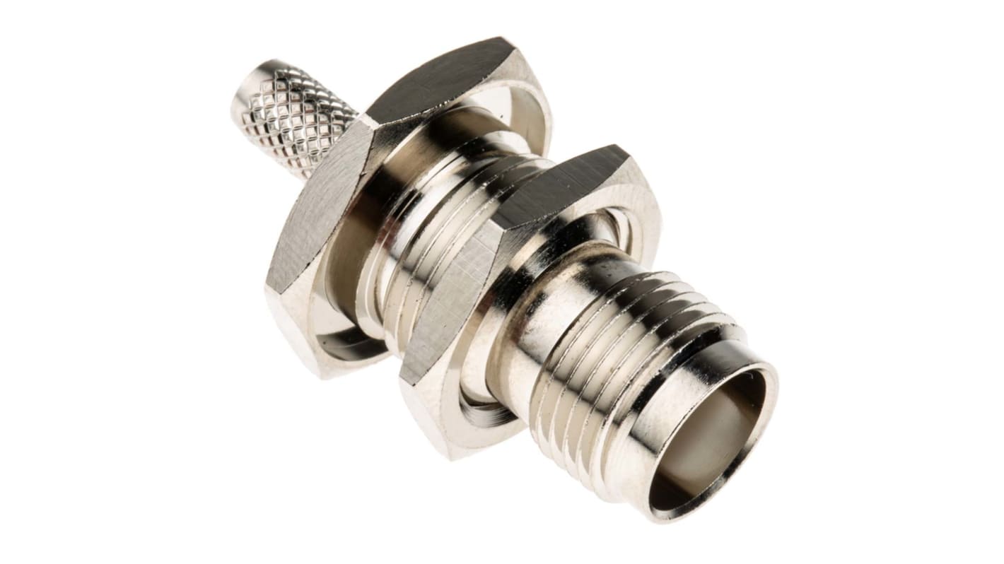 RS PRO, Jack Bulkhead Mount TNC Connector, 50Ω, Crimp Termination, Straight Body