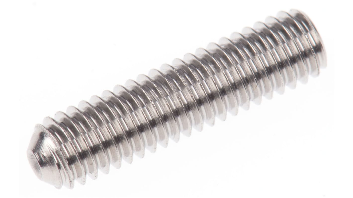 Plain Stainless Steel Hex Socket Set M3 x 12mm Grub Screw